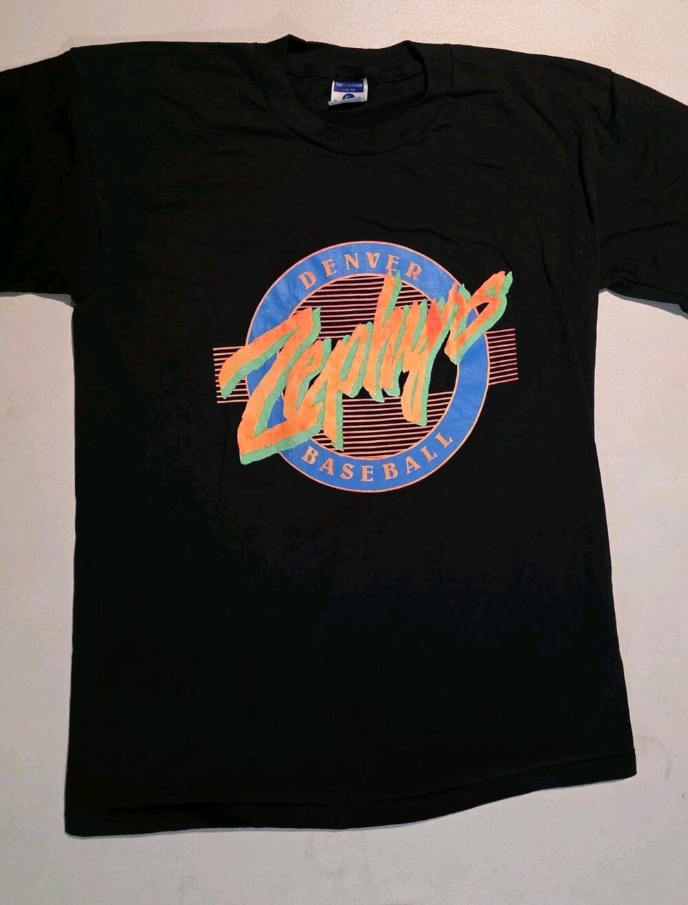 Vtg Denver Zephyrs Baseball Shirt Made USA Adult Large Single Stitch